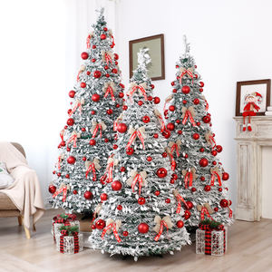 Arbre de Noël artificiel en paillettes avec boule en plastique et nœud décoratif Décoration intérieure Arbre de Noël pliable - Product Image 1