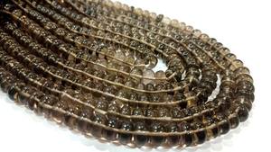 Cuentas de piedras preciosas de 8mm de cuarzo ahumado natural Rondelle lisas, vendidas por hebra, 8 pulgadas de largo, cuentas para hacer joyas de gran calidad - Product Image 5