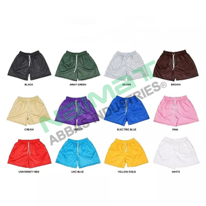 Pantalones cortos de entrenamiento para hombres al por mayor entrenamiento transpirable con bolsillo patrón sublimado sólido 100% poliéster de talla grande hasta 6XL - Product Image 2