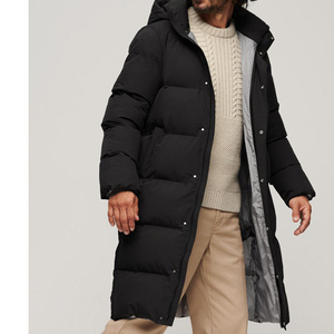 Custom Thick Polyester down Jacket for Men Winter <b>Bubble</b> <b>Coat</b> Puffer with Stand Collar and Hood Canvas Fabric - Product Image 4
