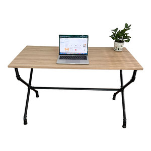 Wooden Industrial X-Shaped Pipe Leg <b>Foldable</b> <b>Office</b> <b>Desk</b> for Home <b>Office</b>-HBON010 - Product Image 1