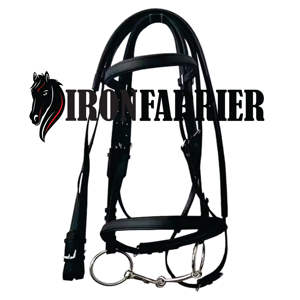 IRON FARRIER TOOLS en cuir véritable réglable cheval bride en cuir gaufré cheval licou anatomique en cuir cheval licou - Product Image 2