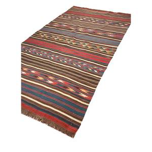 พรมขนสัตว์ทำมือลายทางสีเบจและสีน้ำตาล รุ่น Nayaab Classic รูปทรงสี่เหลี่ยมผืนผ้า สำหรับตกแต่งบ้าน ห้องนั่งเล่น หรือห้องนอน-Paem-789 - Product Image 2