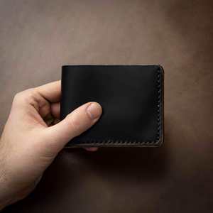 Haute qualité en cuir véritable ouvert à deux volets classique Style Vintage personnalisable hommes portefeuille mince court LBW-0283 Portable - Product Image 3