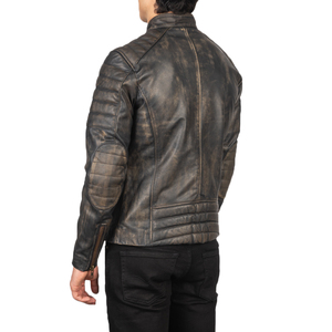 <b>Men</b> Winter <b>Jacket</b> Vintage Discolored PU Leather Streetwear Fashion <b>Jacket</b> Windproof Casual Customized Winter <b>Jacket</b> - Product Image 4