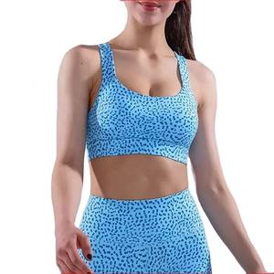 Ensemble de gymnastique d'entraînement 2 pièces pour femmes motif d'impression par sublimation soutien-gorge de sport taille élastique Leggings pour athlétique Fitness Yoga - Product Image 2