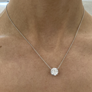 IGI Certifié 3 Ct Coupe Ronde VVS Lab Grown Diamant 14k Or Massif Solitaire Collier Pendentif Fine Mode Haut De Gamme Femmes Bijoux - Product Image 2