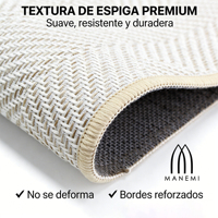 Alfombra Moderna Manemi de Tejido Plano Chevron, Polipropileno, Pelo Fino, Rectangular, Antideslizante con Base de Goma, Lavable, para Sala de Estar