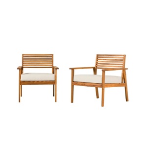 เก้าอี้เลานจ์ไม้อะคาเซียกลางแจ้งแบบนอร์ดิกทันสมัยพร้อมแขนด้านหลังไม้ระแนงสำหรับสวนร้านอาหารริมชายหาดระเบียงสวนรับประทานอาหาร - Product Image 4