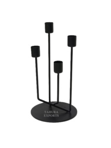 <b>Top</b> Trending Premium Quality Christmas Decoration Metal Candle Stand Candlestick Holder Home Decoration Luxury Metal Black Iron - Product Image 2