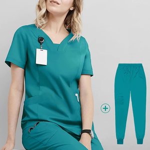 Tenues de travail unisexes personnalisables de haute qualité, tailles plus grandes, uniformes d'infirmière et de médecin d'hôpital, logo dentaire, hommes femmes, tricotés 100% coton - Product Image 4