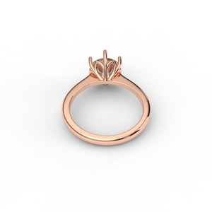 IGI Certified Round Brilliant Cut Lab Grown Diamond Solitaire Engagement <b>Ring</b> in 14K Rose / White & Yellow Gold - Product Image 3