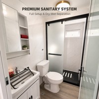 Villa préfabriquée en acier de qualité supérieure, portable, 2 chambres, pour les zones touristiques pittoresques, avec extérieur résistant aux intempéries