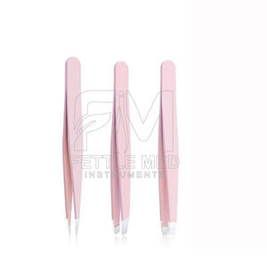 Juego de Pinzas para Cejas Profesionales de Acero Inoxidable, Diseño Moderno y de Lujo, Punta Inclinada, Precisión, Antiestáticas, Agarre Antideslizante, para Salón - Product Image 5