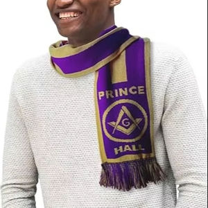 Écharpe maçonnique Prince Hall, type de tissu : 90 % acrylique, 10 % élasthanne. Instructions d'entretien : Lavage à la main uniquement. - Product Image 1