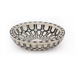 Bol de service en incrustation d'os de qualité supérieure Forme ronde moyenne Vaisselle d'événement de mariage élégante Dessert au chocolat Bol d'affichage de fruits - Product Image 1