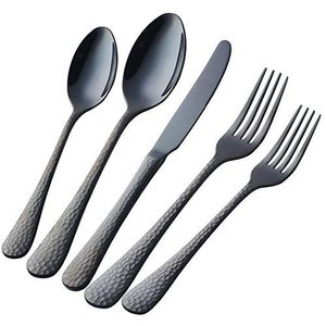 Juego de Cubiertos de Acero Inoxidable Plateado Mate, Negro, Oro Rosa, Juego de Cubiertos al por Mayor, 4 Piezas, 20 Piezas para Bodas y Restaurantes - Product Image 5