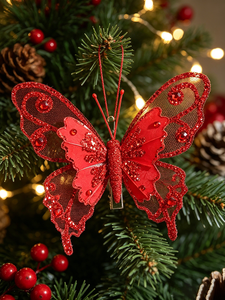 Farfalle Artificiali Realistiche Premium Glitterate Resistenti alle Intemperie per Decorazioni Casa, Matrimoni, Feste e Natale - Product Image 1