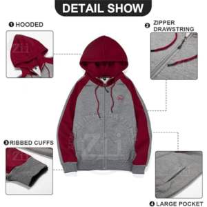 Sweat à capuche en molleton brodé 100% coton de qualité supérieure, coupe classique, pour homme, hiver, séchage rapide, respirant, doublé, léger, anti-froissement - Product Image 3