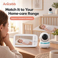 Anicebb Moniteur vidéo pour bébé 5 pouces avec unité parentale rechargeable 5000 mAh, 2,4 GHz FHSS, VOX, alerte batterie faible, sans Wi-Fi, pour la maison