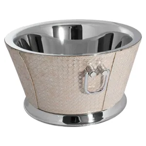 Seau à glace en cuivre fabriqué à la main de taille personnalisée à la demande élevée pour les hôtels exportation directe du fournisseur indien - Product Image 5