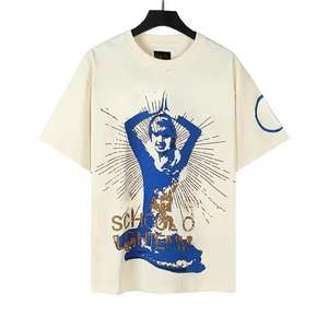 Venta al por mayor peso pesado 230G 100% algodón camisetas Unisex de gran tamaño impresión de pantalla corta logotipo personalizado de alta calidad de punto lavado - Product Image 1