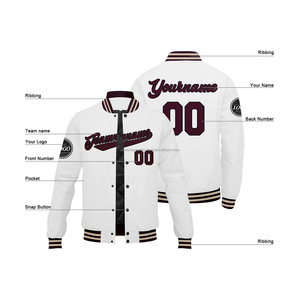 Chaqueta Varsity de Lana Bordada con Mangas de Cuero Genuino para Equipos Escolares, Chaqueta Letterman Personalizada Premium Resistente al Viento - Product Image 4
