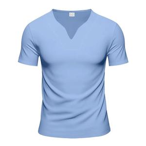 T-shirt en coton pur, fil épais, col rond, manches courtes, trois aiguilles, demi-manches, t-shirts pour hommes - Product Image 3
