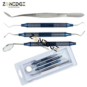 Juego dental de calidad superior Mirror Explorer College Plier Lucas Juego de 4 instrumentos Blue Premium Quality Instruments de Zonedge - Product Image 1