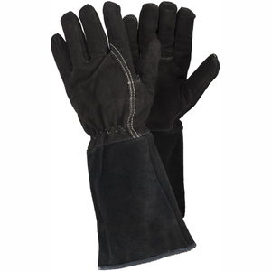 ถุงมือเชื่อมหนังวัวสีน้ำตาล14นิ้วพร้อม Kevlar Palm ให้ความร้อนและความพิเศษสำหรับการเชื่อมด้วยแสง - Product Image 1