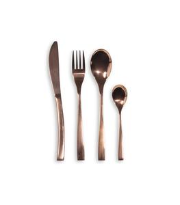 Ensemble de couverts en métal de tons mélangés combinant des surfaces brillantes mates pour rehausser l'expérience des repas de table de luxe en acier miroir - Product Image 2