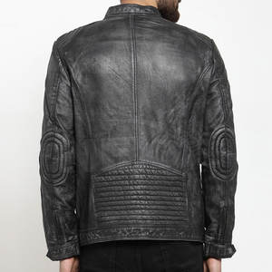 Chaqueta de Motociclista de Cuero Genuino para Hombre, Piel de Vaca Real, Corte Ajustado, Estilo Clásico de Motocicleta, Elegante, Duradera, Cómoda, para Usar en Todas las Temporadas - Product Image 3