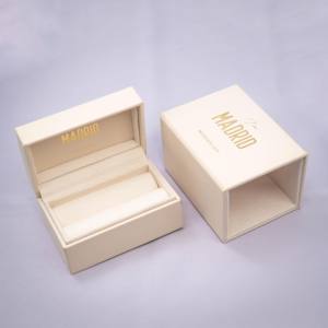 กล่องเครื่องประดับพรีเมี่ยมครีมแมดริดโลโก้ที่กำหนดเองสำหรับแหวนและบรรจุภัณฑ์สินค้าหรูหราตัวเลือกของขวัญพิเศษที่กำหนดเอง - Product Image 2