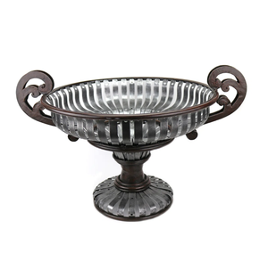 Tazón de Metal de hierro antiguo Vintage de utensilios de cocina con Base de Metal diseño único de forma redonda para servir frutas Bowl & Home Hotel - Product Image 1