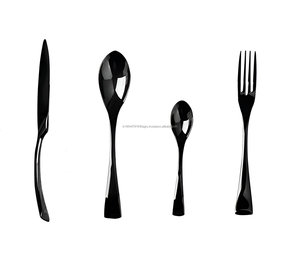 Ensemble de couverts de luxe noir brillant - Product Image 1