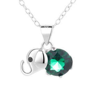 Collana con Ciondolo Classico Religioso a Forma di Elefante in Argento Sterling con Perla e Gemma, Incassatura a Griffe, Motivo Animale, Regalo - Product Image 5