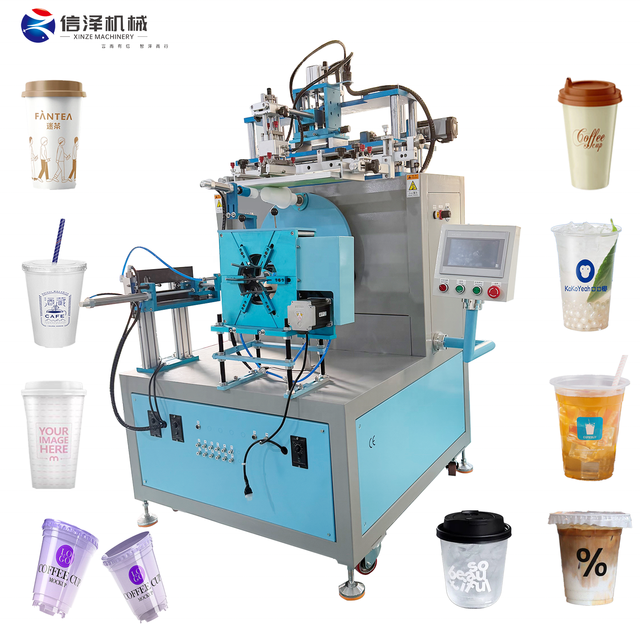 Hot Sale 3 Station Automatic Screen Printing Machine with Screw Feeding for Plastic Paper Cups Small Bottles Logo Pattern