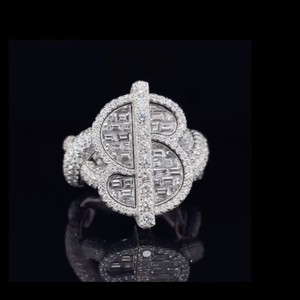 High Quality Men's 925 Sterling <b>Silver</b> <b>Silver</b> Plated Prong Set Anchor Hip Hop Style Custom Moissanite <b>Ring</b> Party Wedding IGI RB - Product Image 4