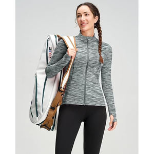 Vêtement de yoga, haut, veste zippée intégrale, femme, léger, extensible, entraînement athlétique, doux, confortable, mélange de nylon et de spandex - Product Image 2