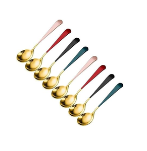 ชุดช้อนสแตนเลสเครื่องใช้บนโต๊ะอาหารสีทองงานหัตถกรรมใหม่ล่าสุดของแฟนซี - Product Image 2