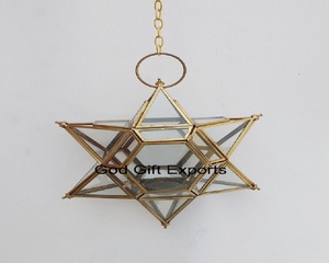 Tarros de velas de cerámica de Metal elegantes y linterna de estrella colgante decorativa para el hogar interior y exterior para productos de Navidad para el hogar - Product Image 3