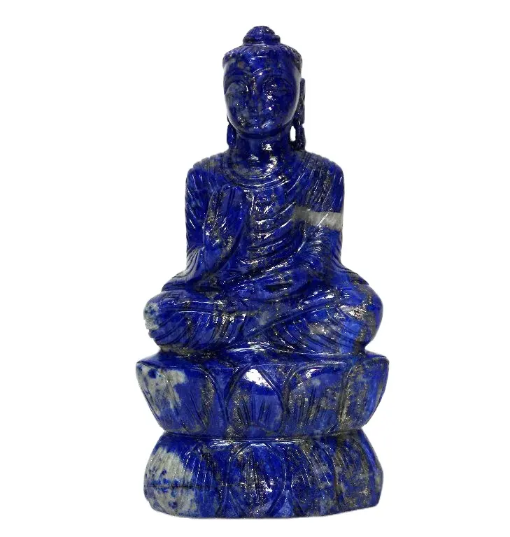 Buddha Stone Home Decor Lapis Lazuli Carving Handcrafted Sculpture Customized Make in India Natural Stone Statues