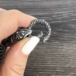 <b>Men's</b> <b>Stainless</b> <b>Steel</b> <b>Bracelet</b>, <b>Men's</b> <b>Bracelet</b>, Gothic <b>Bracelet</b>, Oxidized <b>Bracelet</b>, Cross <b>Bracelet</b> For <b>Men</b> - Product Image 5