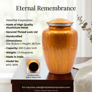 Urna Funeraria de Aluminio Hecha a Mano para Cenizas de Adultos, Ataúd Metálico Conmemorativo, Urnas con Tapa Segura, Fabricante Personalizado - Product Image 3