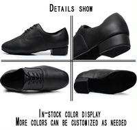 Chaussures de danse classiques noires pour hommes, salsa, ballroom, tango, dessus en cuir verni, doublure en daim souple, semelle intérieure en PU
