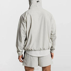 OEM logotipo personalizado suave Shell ligero senderismo impermeable a prueba de viento de los hombres deportes correr entrenamiento nailon Anorak chaqueta cortavientos - Product Image 2