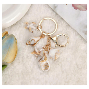 Porte-clés coquillage élégant inspiré de la plage, en acrylique, coquille de conque mignonne et romantique, charme pour couple, sac à main, porte-clés coquillage - Product Image 6