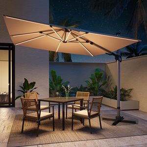 Sombrilla grande personalizada para <span class=keywords><strong>patio</strong></span>, sombrilla, solar, led, luz cálida, colgante, jardín, sombrilla a prueba de sol - Product Image 1