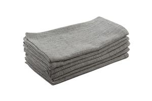 Recycled Cotton Quick-Dry Woven Kitchen <b>Towel</b> <b>Set</b> Black Chambrey Napkin Square for Home Hotels Restaurants Children-Sustainable - Product Image 3