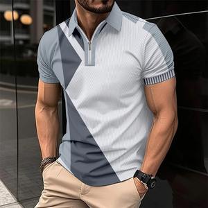 2025 Best-seller nouveau polo à manches courtes pour hommes imprimé de luxe 3D confortable, golf de tous les jours pour hommes - Product Image 3